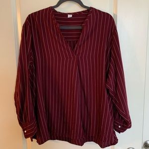 Garnet and White Stripe Blouse